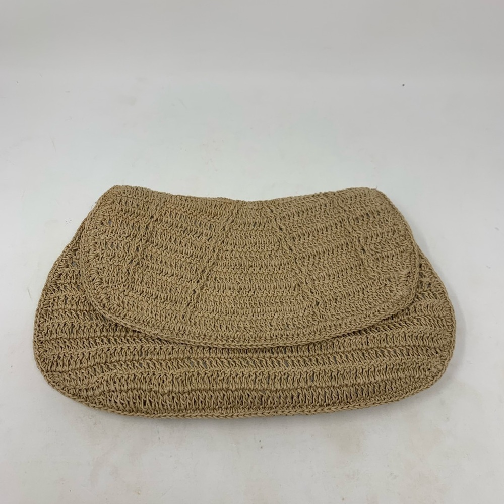 J McLaughlin Woven Straw Clutch